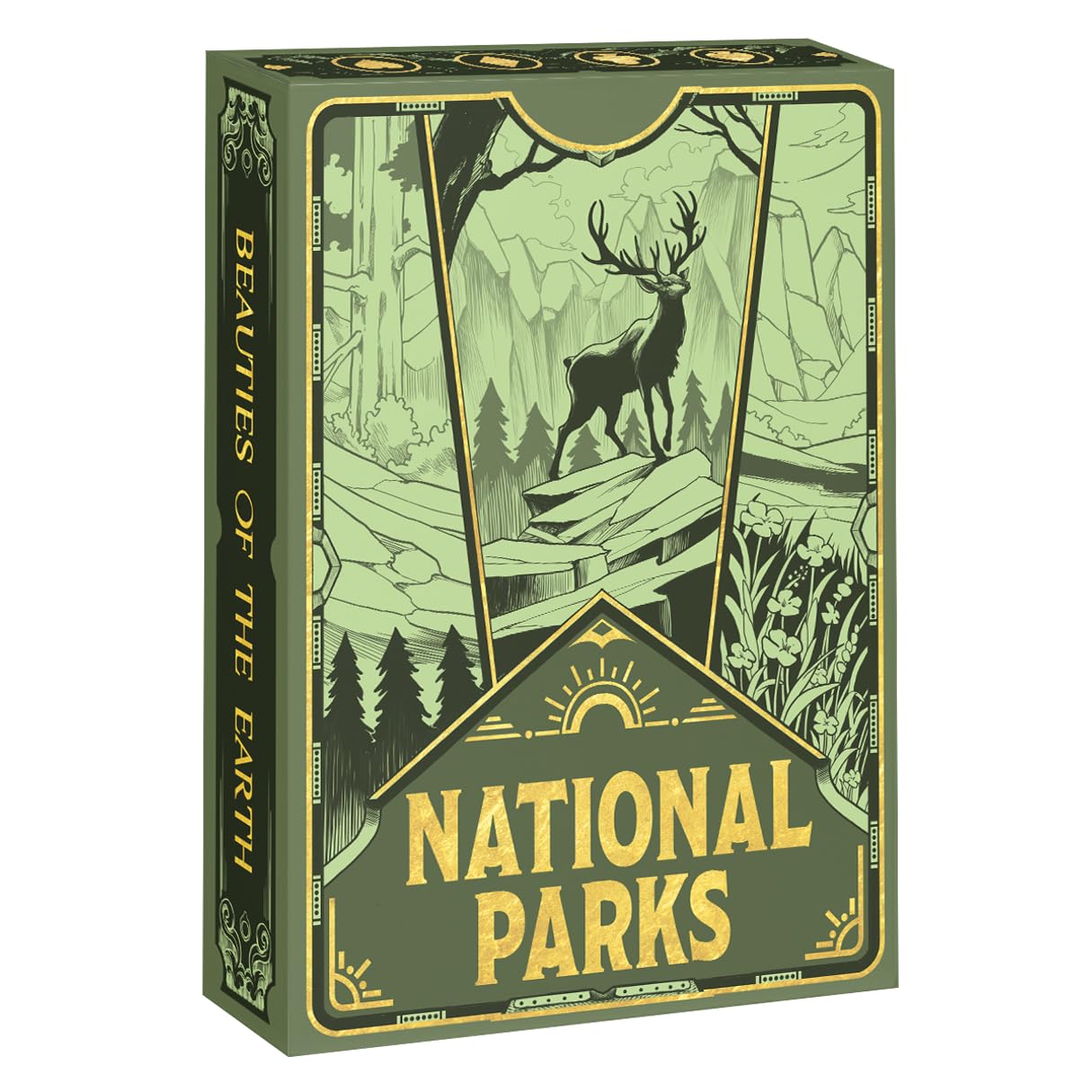 Nature Reserve National Park Playing Cards, Premium Black Core Paper Poker Deck with Linen Texture, Scenic Landscape Wildlife Art, Gift for Card Game Lovers, Family, Collectors