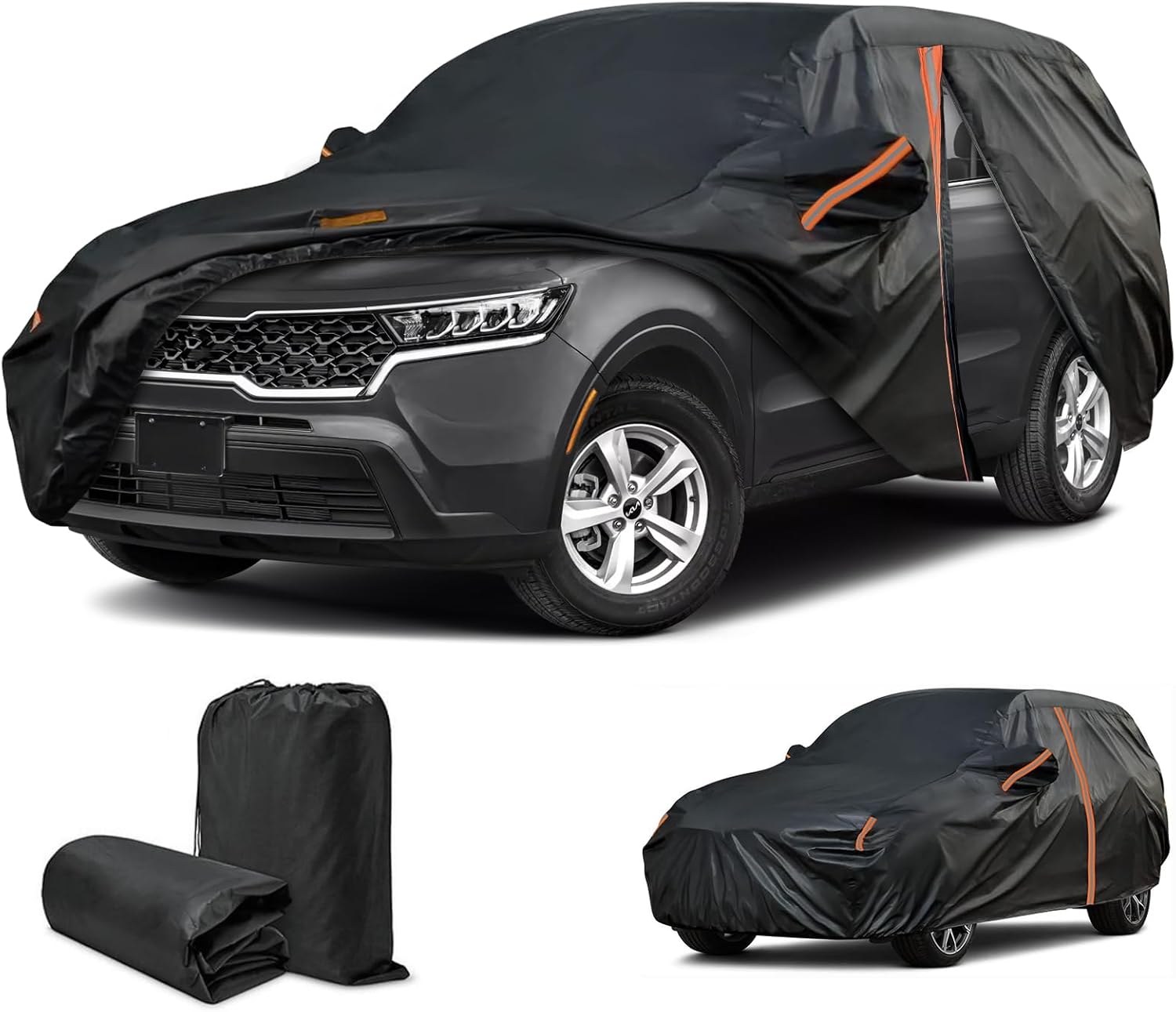Cover for Kia Sorento(KX7), Custom Fit Sorento Cover 2016-2025, SUV Hail Cover with Reflective Strip/Door Zipper, Outdoor Car Cover Sun UV Dust Snow Protection