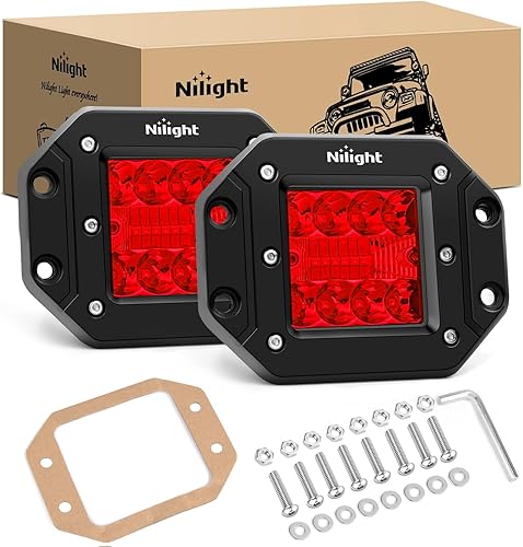 Miniatura 11 de Nilight 4PCS 42W LED de montaje empotrado - Faros LED actualizados, combo de haz puntual y amplio, para conducción, trabajo, respaldo, marcha atrás
