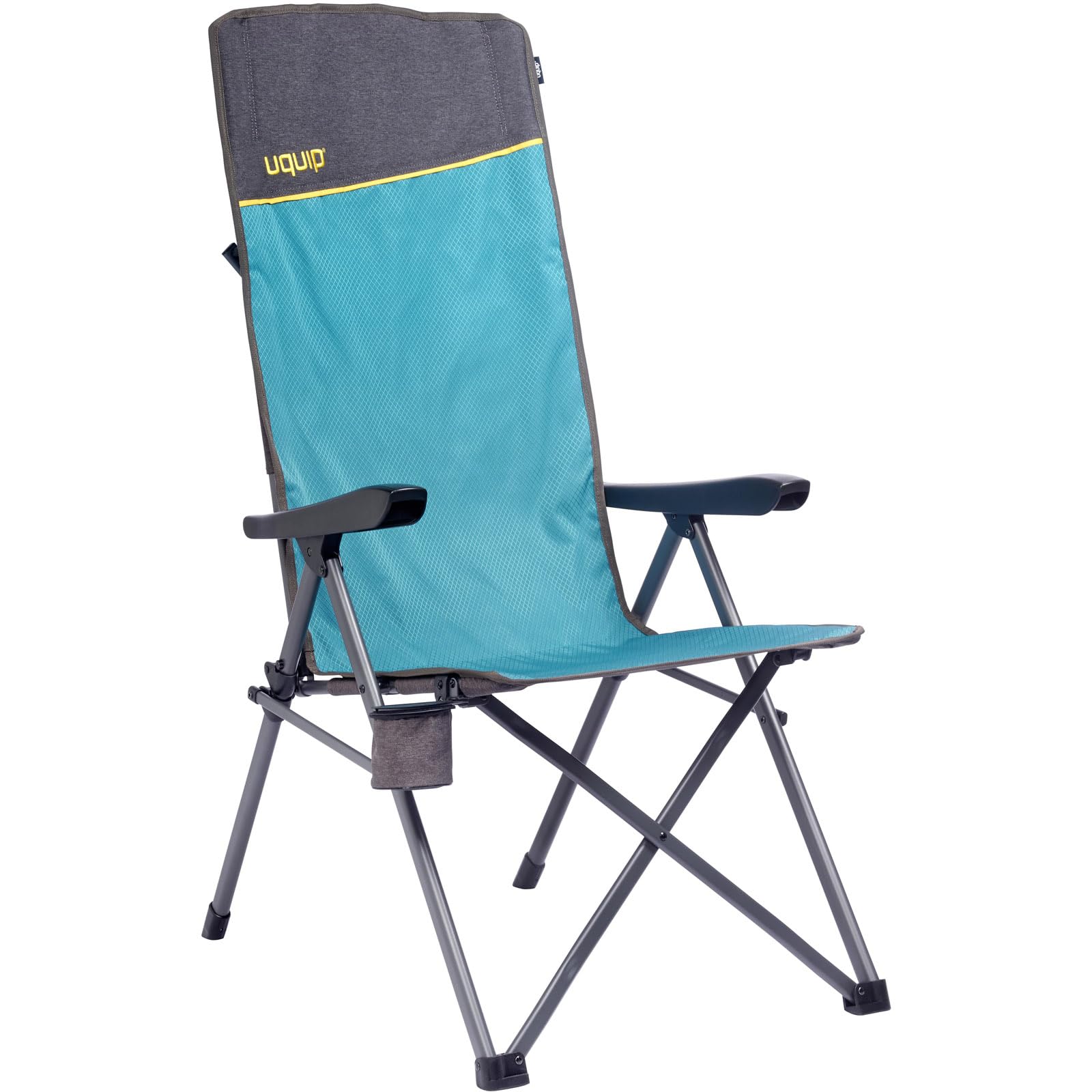 Uquip Chaise de Camping Justy XL Petrol I Chaise Pliante jusqu'à 120 kg I Structure en Acier et Polyester I Idéale pour Le Camping, la Plage, la pêche, Le Jardin et Les Festivals