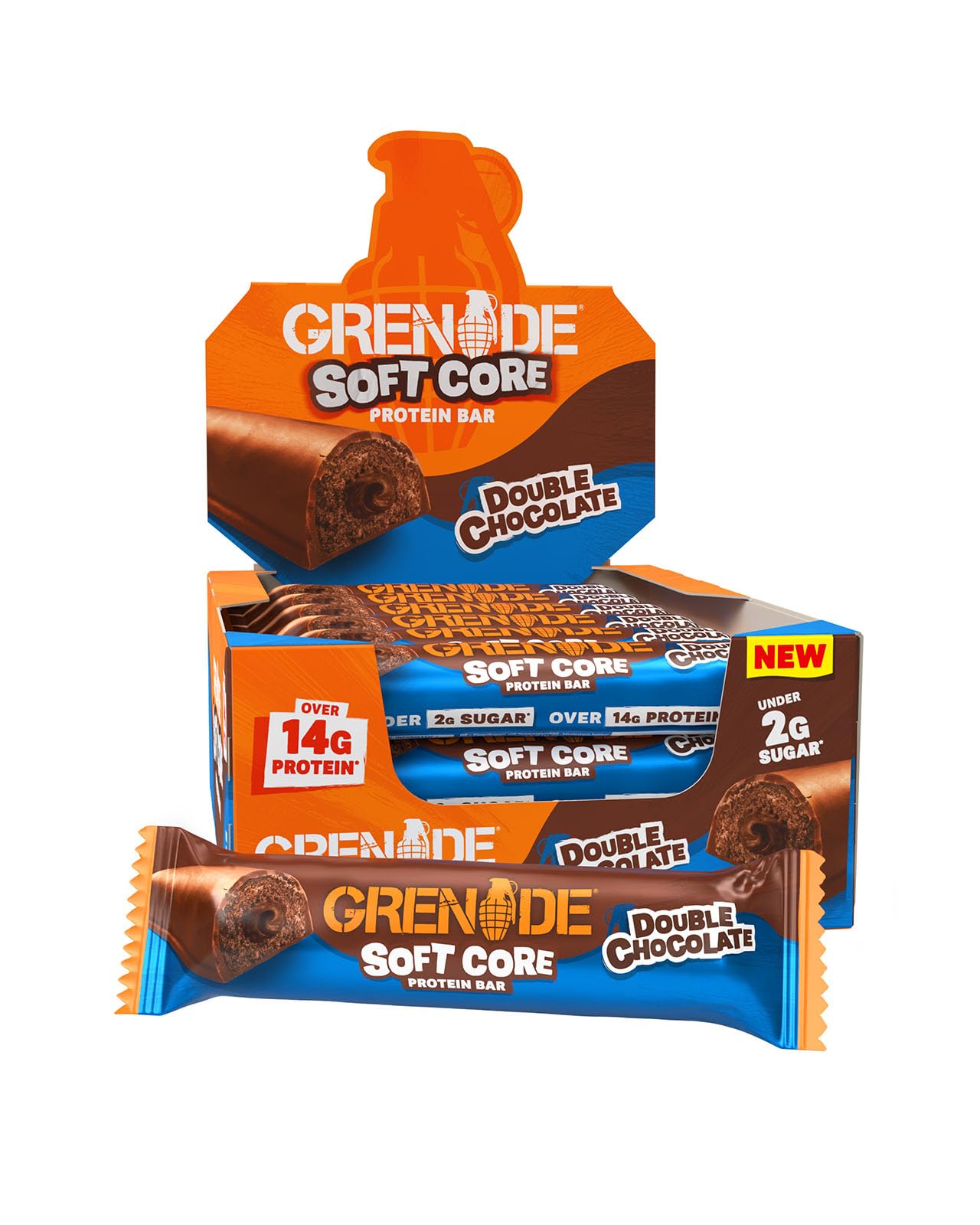 Grenade Soft Core Double Chocolate Flavour Protein Bar, 12 x 50 g
