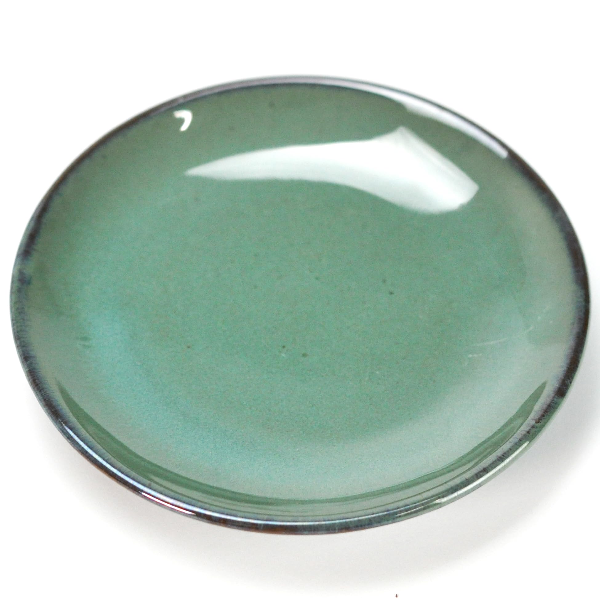 人工盆栽 緑色 陶器製鉢 Amazon.co.jp: 盆栽妙 丸受け皿 4号 翠 緑 グリーン 幅12cm×高さ1.5cm