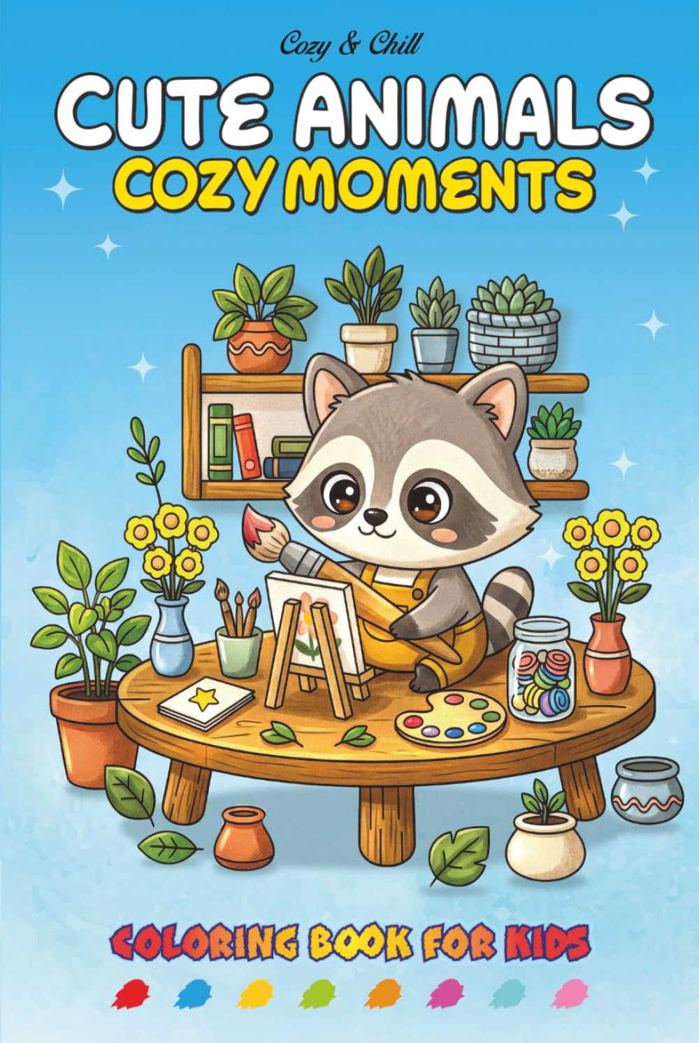 Cute Animals, Cozy Moments: 36 Easy and Bold Coloring Book for Kids: Cute Baby Animals Coloring Book