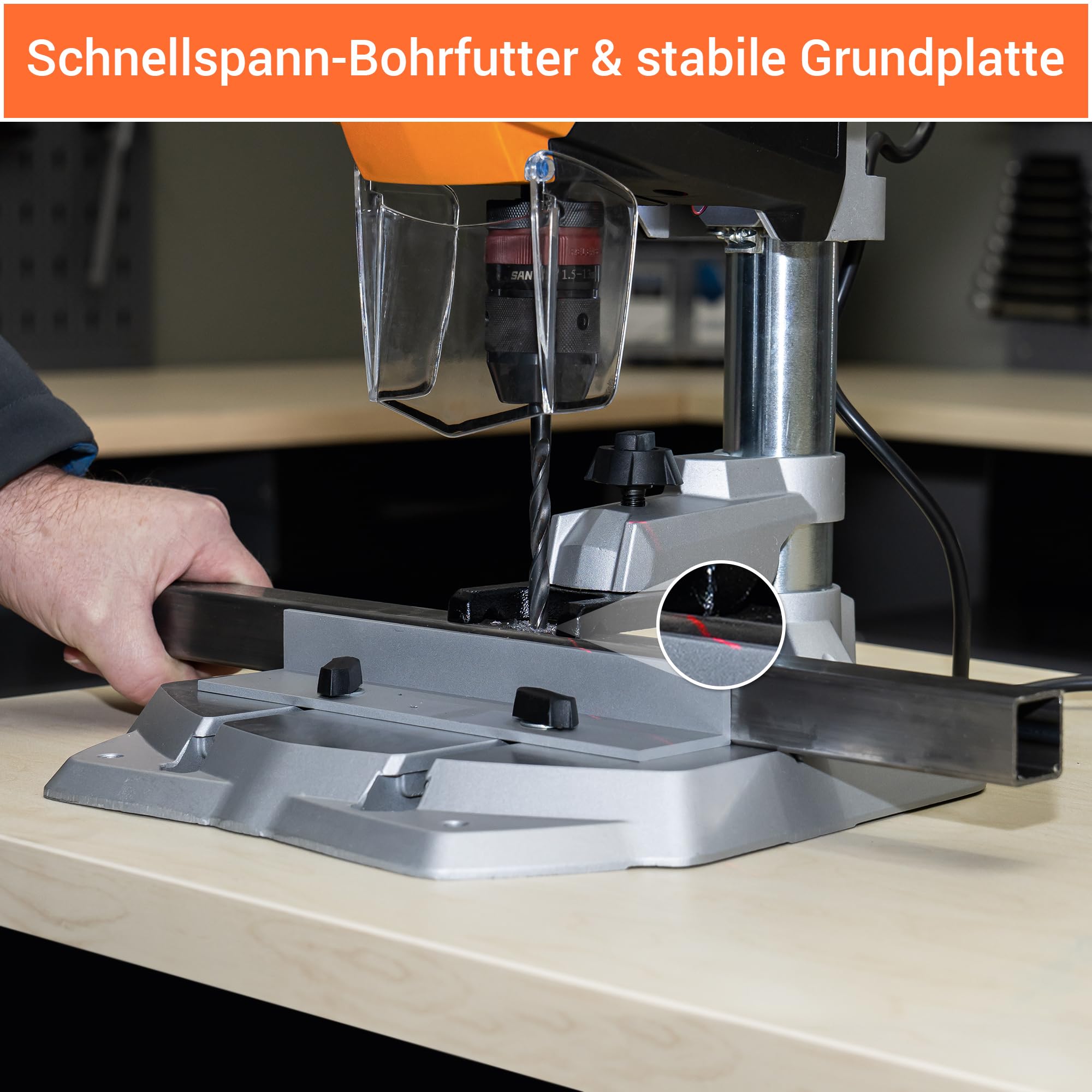 IXES Tischbohrmaschine IX-DBP60 | Digitaldisplay | LED-Licht & Laser | Bohrfutter 1,5 13mm | 710 W | 2-Gang Bohrmaschine mit variabler Drehzahl: 170 880/490 2600 min-1