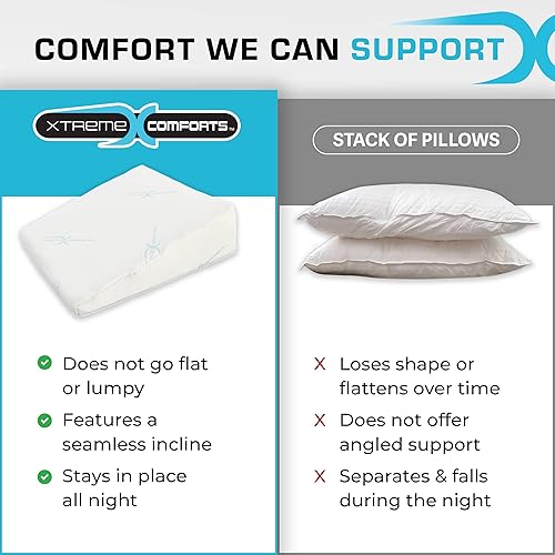 Miniatura 5 de Xtreme Comforts - Almohada de espuma viscoelástica de 7 pulgadas, hipoalergénica, transpirable, funda de bambú lavable, cojín de apoyo elevado,