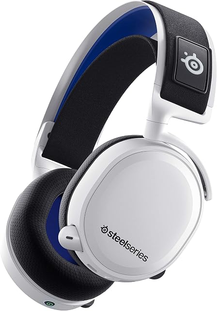 SteelSeries Arctis 7P+ Wireless Gaming Headset  Lossless 2.4 GHz  30 Hour Battery Life  USB-C  3D Audio  For PS5, PS4, PC, Mac, Android and Switch - White