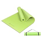 Primasole Yoga Mat with Carry Strap for Yoga Pilates Fitness and Floor Workout at Home and Gym 1/4 thick (Lime Green Color) PSS91NH004A