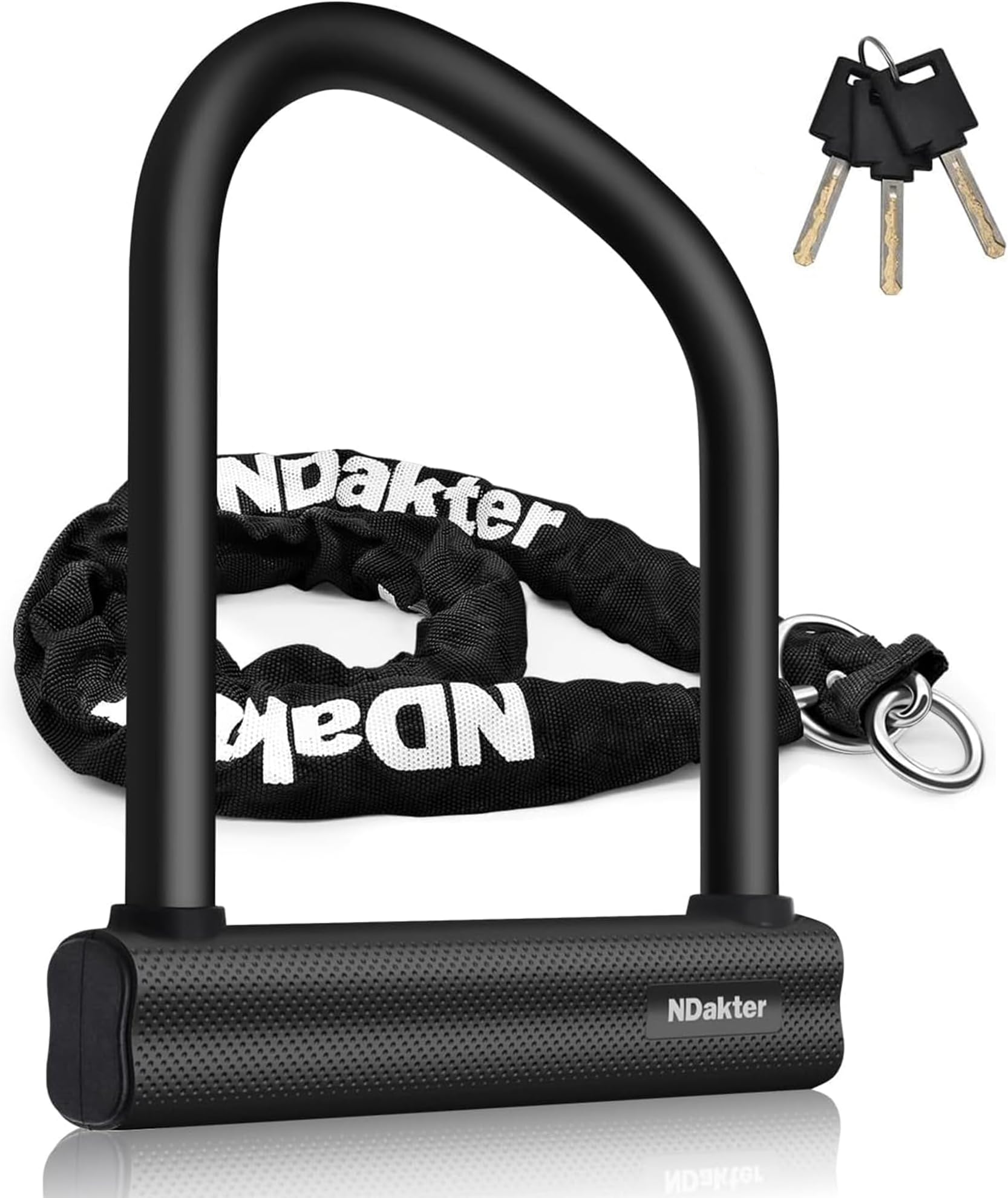 Bike Locks Heavy Duty Anti Theft 18mm Thick, Motorcycle U Lock with 4FT x 6mm Security Chain, 3Keys Large U-Shape Electric Bicycle Wheel Lock for Ebike, Escooter, Fat-Tire Dirt-Bike, Tricycle