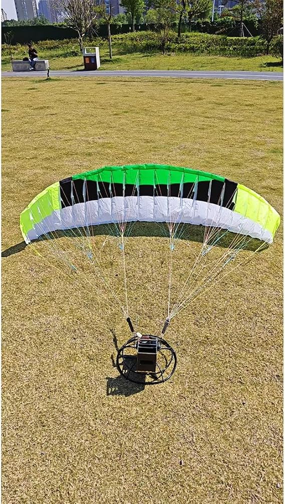 2.4G RC Mini Stunt Paraglider, Electric Lightweight Foldable 1.5M Wingspan High-Altitude Stunt Flight Paraglider Model with Wheeled Cart, Gift for Adults Beginner (RTF Version)