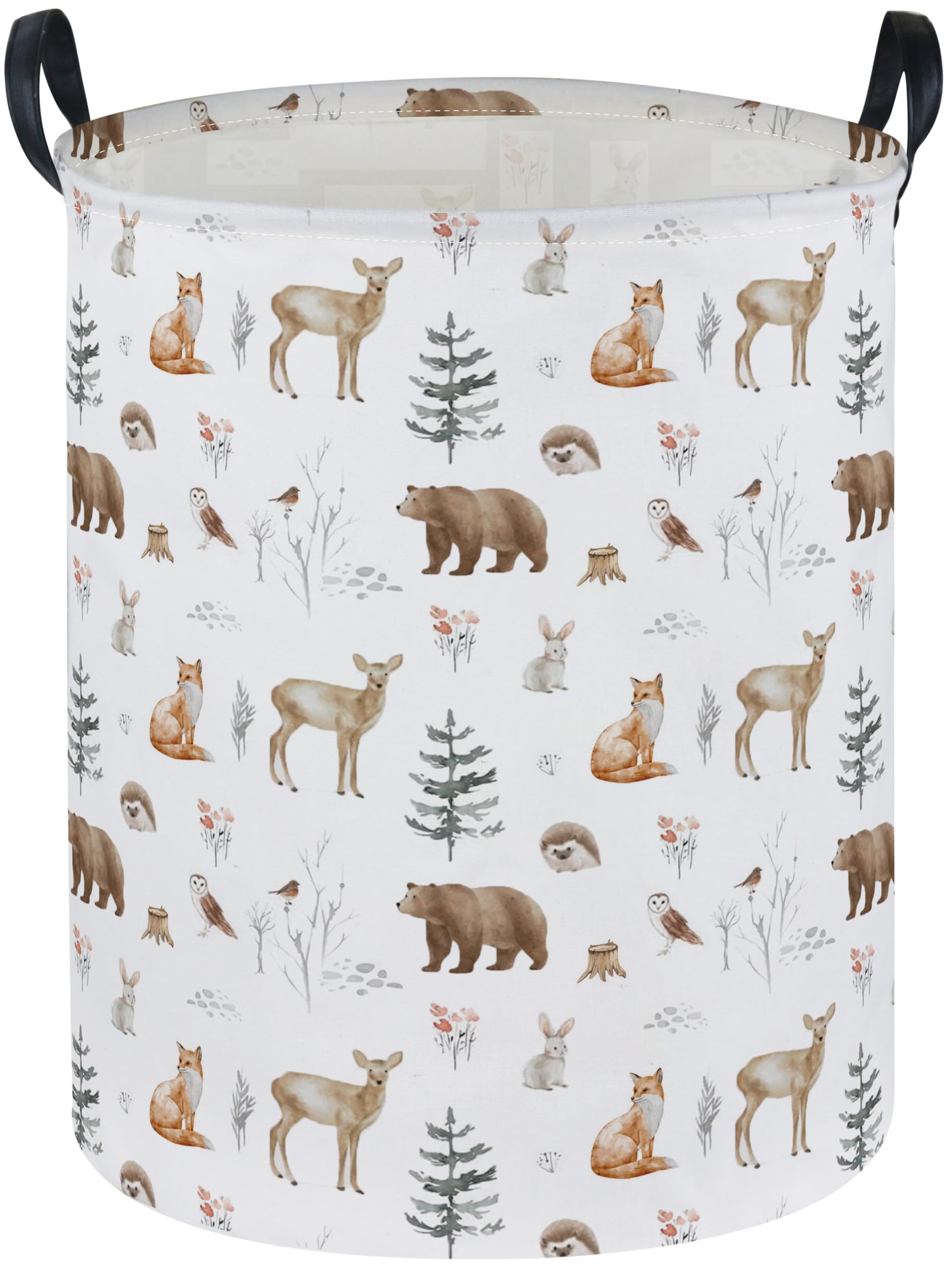 Essme Kids Laundry Basket,Animal Hamper Waterproof Storage Bin for Boys, Woodland Hamper,Gift Baskets(Woodland Animal)