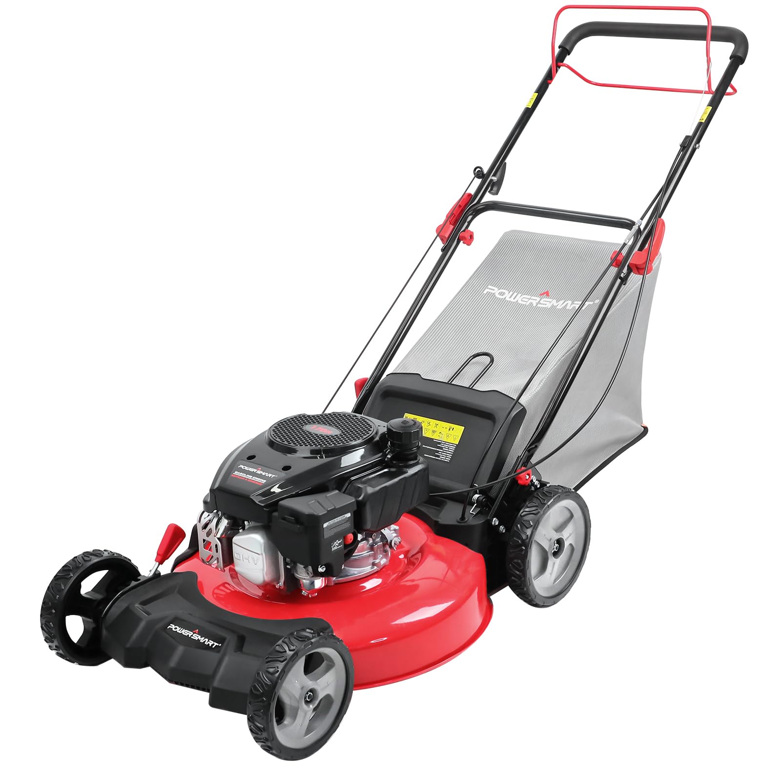 PowerSmart Self Propelled Gas Lawn Mower 22-Inch with 170cc OHV Engine, RWD Single-Speed 3-in-1 with Bagging DB8622S