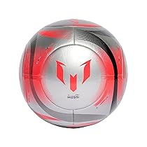 adidas Unisex – Adulto MESSI CLUB BALL, Silver Metallic, Lucid Red, Black, 5