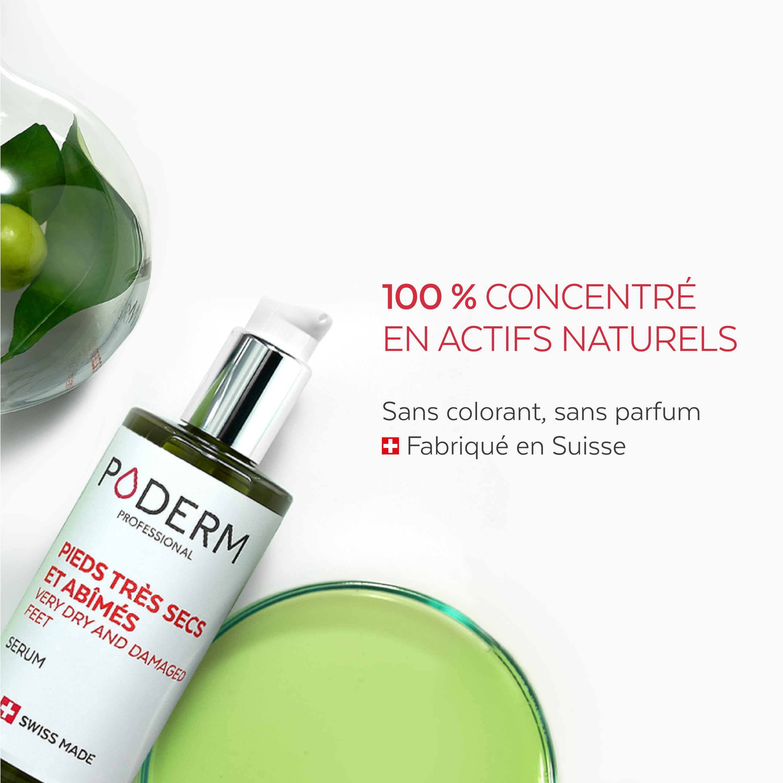 PODERM – PIEDS TRÈS SECS ET ABÎMÉS – Répare et nourrit intensément pendant 24h – Des pieds visiblement réparés en 7 jours - Ingrédients 100% naturels – Soin des pieds –Swiss Made