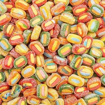 Balla Bites Zing Sweets 500g   Fruit Flavoured Gums Coated in Fizzy Sour Sugar   Chewy Sour Gummy Candy -hrb