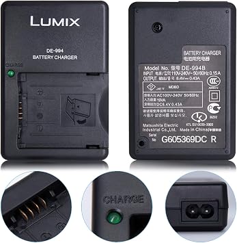 DE-A93 DE-A94 Battery Charger Compatible with Panasonic Lumix DMW-BLD10 DMW-BLD10E DMW-BLD10PP DMW-BLD10GK GF2 GF2GK Battery, for Panasonic DMC-GX1 DMC-G3 DMC-GF2 Cameras