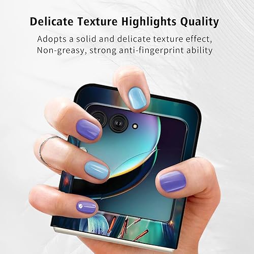 Vista 186 de Funda para Motorola Moto Razr Plus 2023 con protección de pantalla, cubierta trasera de policarbonato duro delgada y ultrafina con patrón de estante