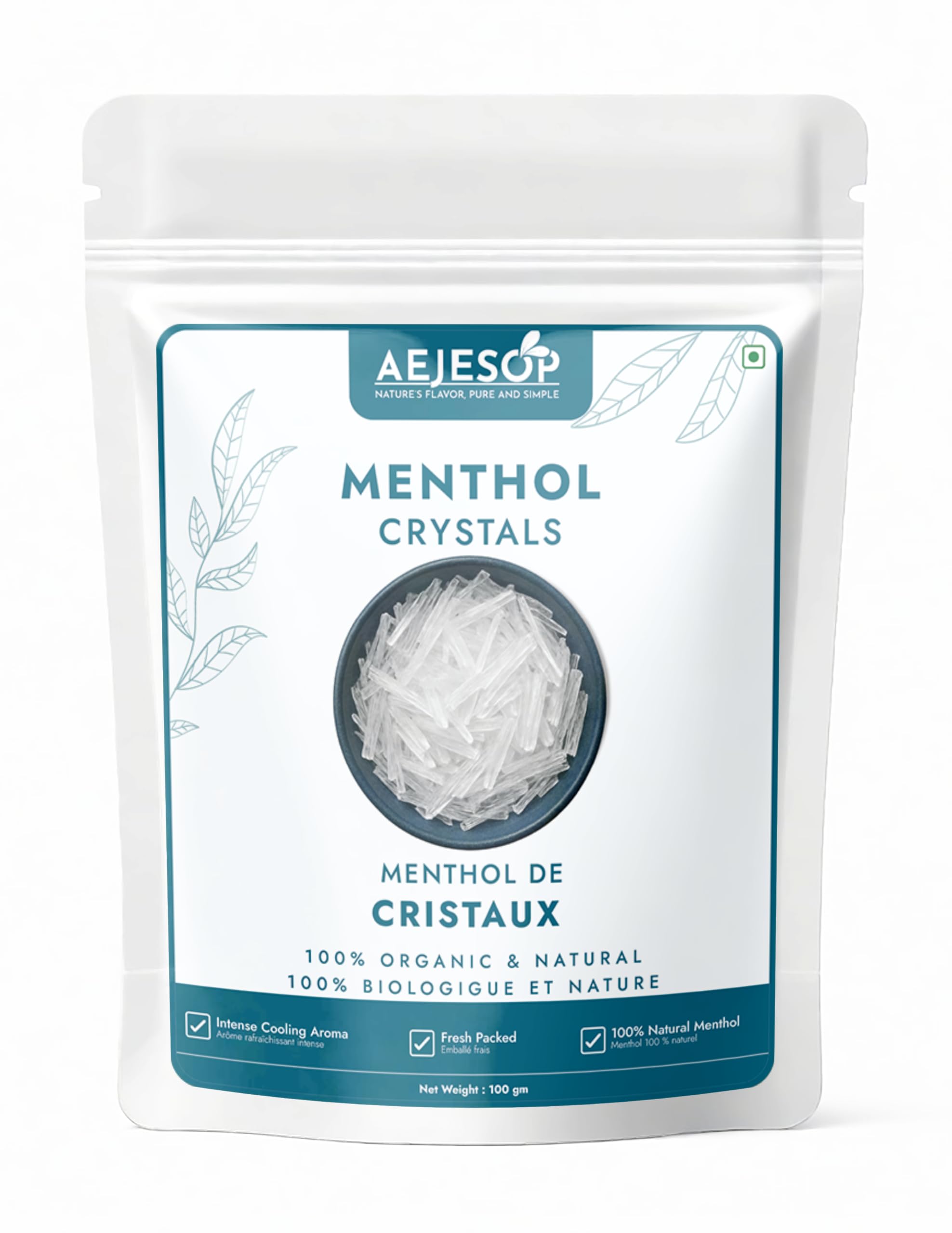 AEJESOP Menthol Crystal, Mints Mentha Arvensis, 3.5 oz (100g)