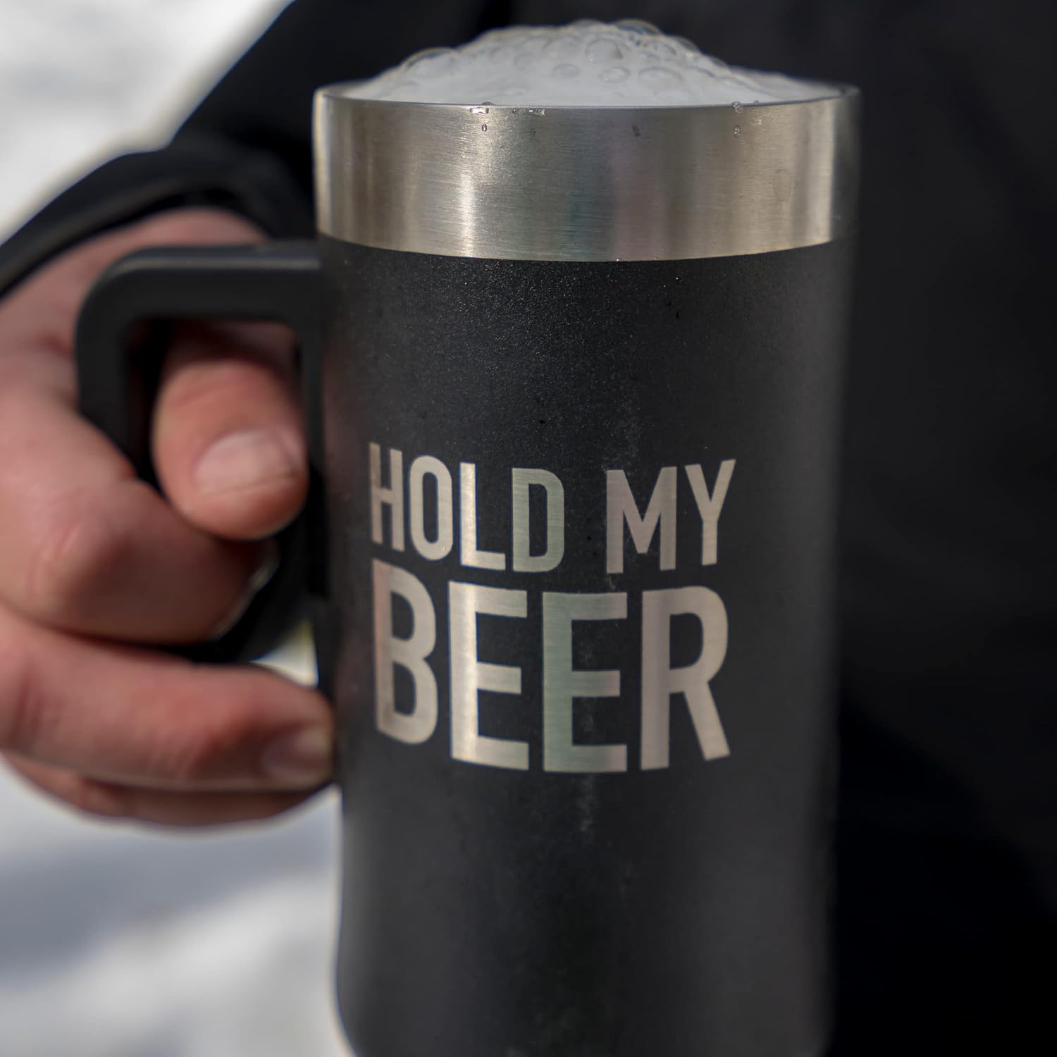 Tempercraft 21 oz Vacuum Insulated Stainless Steel Beer Mug | Custom Laser Engraved Options | Doubled-Walled Travel Beer Glass