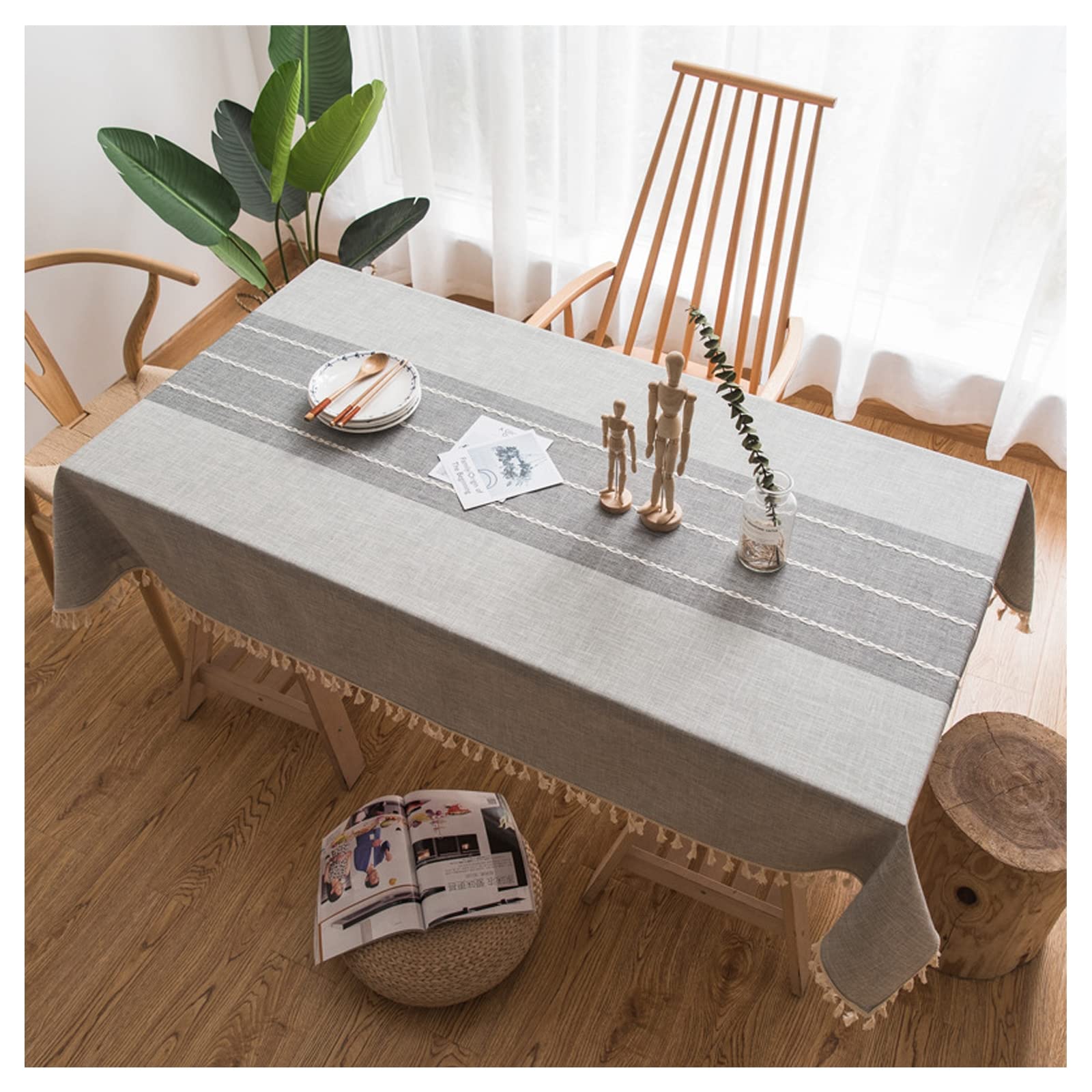 Nappe rectangulaire lavable gris clair 140x200cm pour protéger vos tables des taches