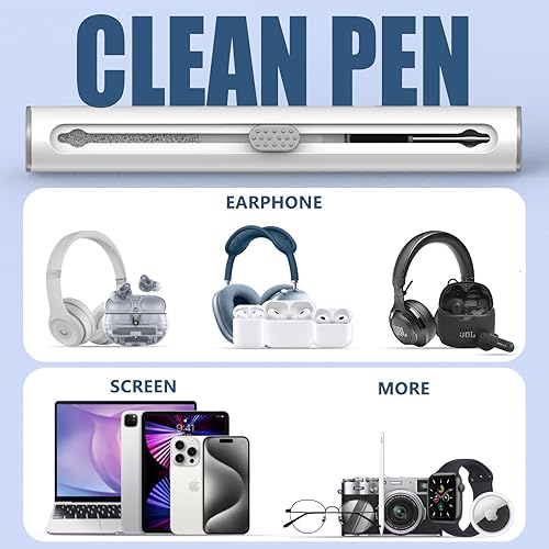 Vista 6 de Inesore Kit de limpieza para Airpods Pro 3 2 1 Series, herramienta de limpieza multifunción para auriculares, auriculares, iPhone, altavoz