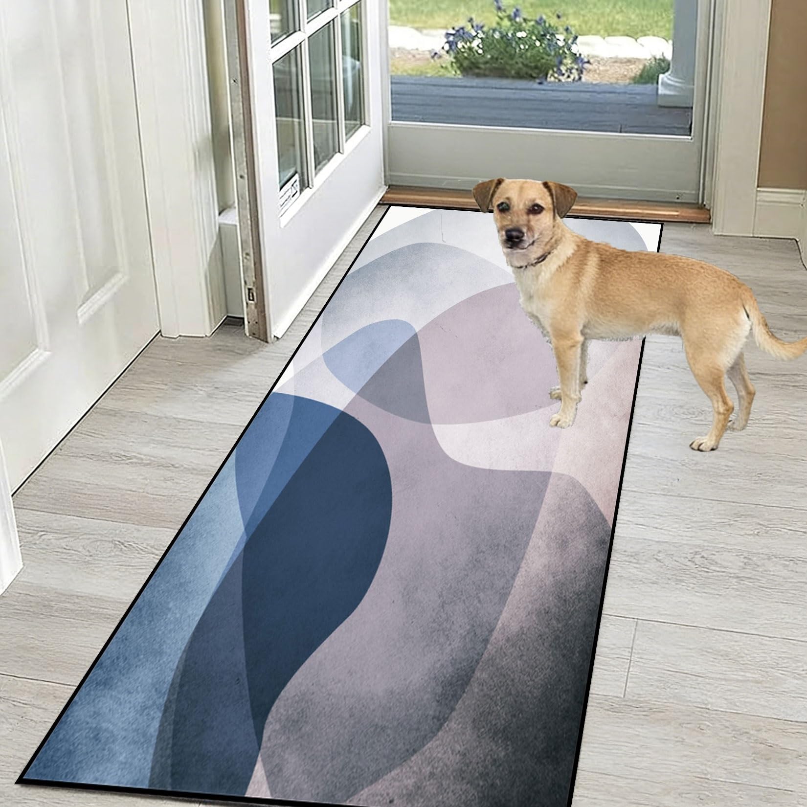 Dywanik Do Przedpokoju 105 x 330 cm Chłonny, Antypoślizgowy Antypoślizgowy Dywan-Chodnik, Wąski Dywan-Chodnik Można Prać W Pralce, Wytrzymały Do Salonu Przedpokoju Łazienki, E