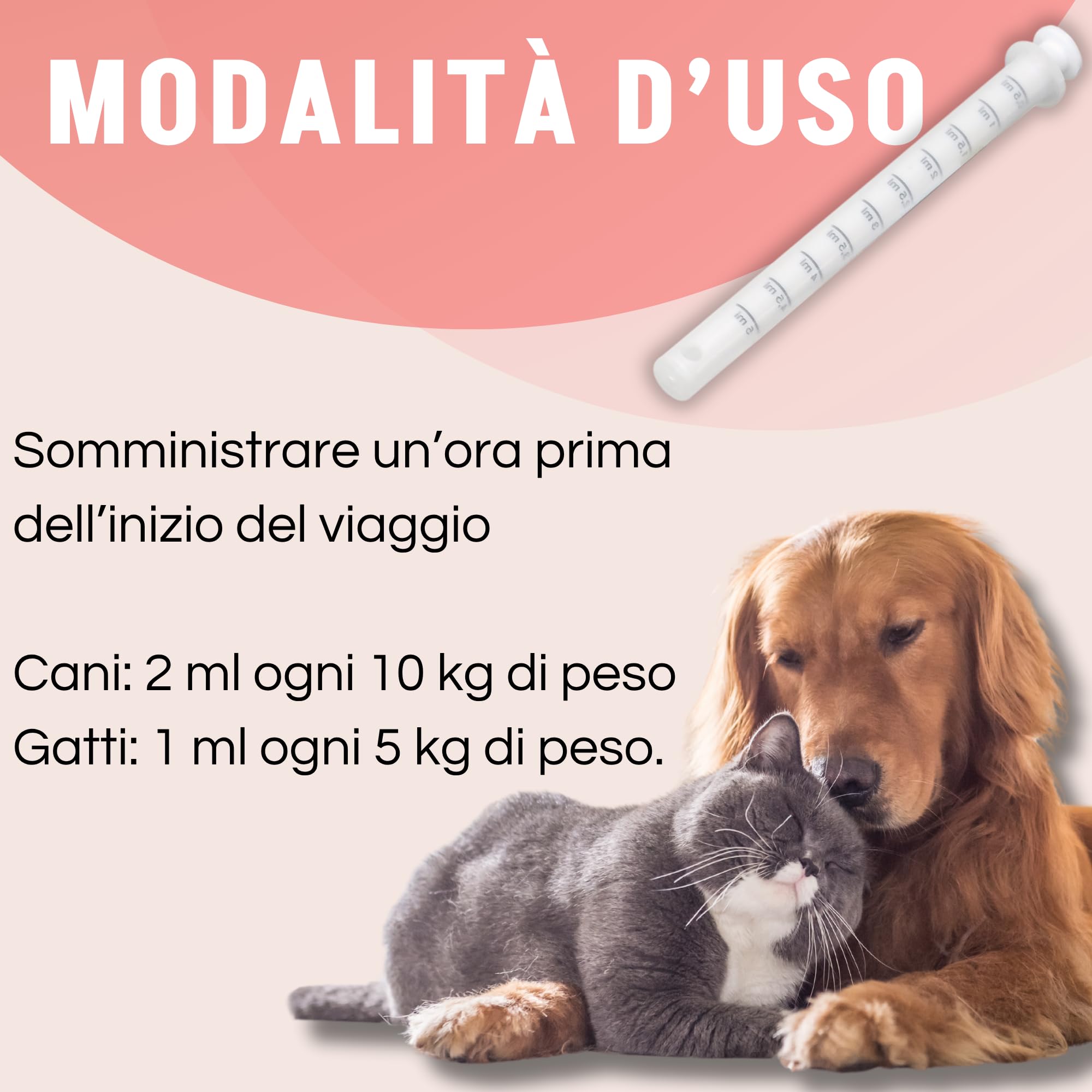SLAIS Srl Rifoson Travel per Cani e Gatti – Alimento Complementare in Emulsione Fluida – con Zenzero, Valeriana, Passiflora ed Escolzia – 100 ml con Siringa Graduata