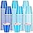 Roshtia 100 Pack 2 oz Christmas Plastic Shot Cups, Mini Disposable Shot Glasses 2 oz Party Cups for Wedding Christmas Winter Party, Beer Taste Serving, Snacks(Multiple Blue)