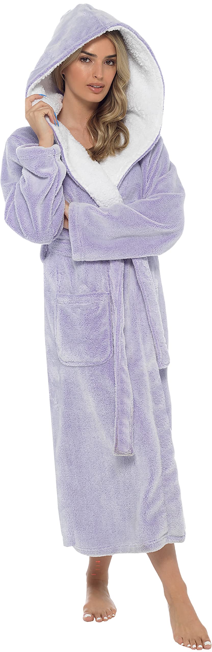 KATE MORGAN Ladies Soft, Comfy & Cosy Dressing Gown (Small, Heather/Shimmer)