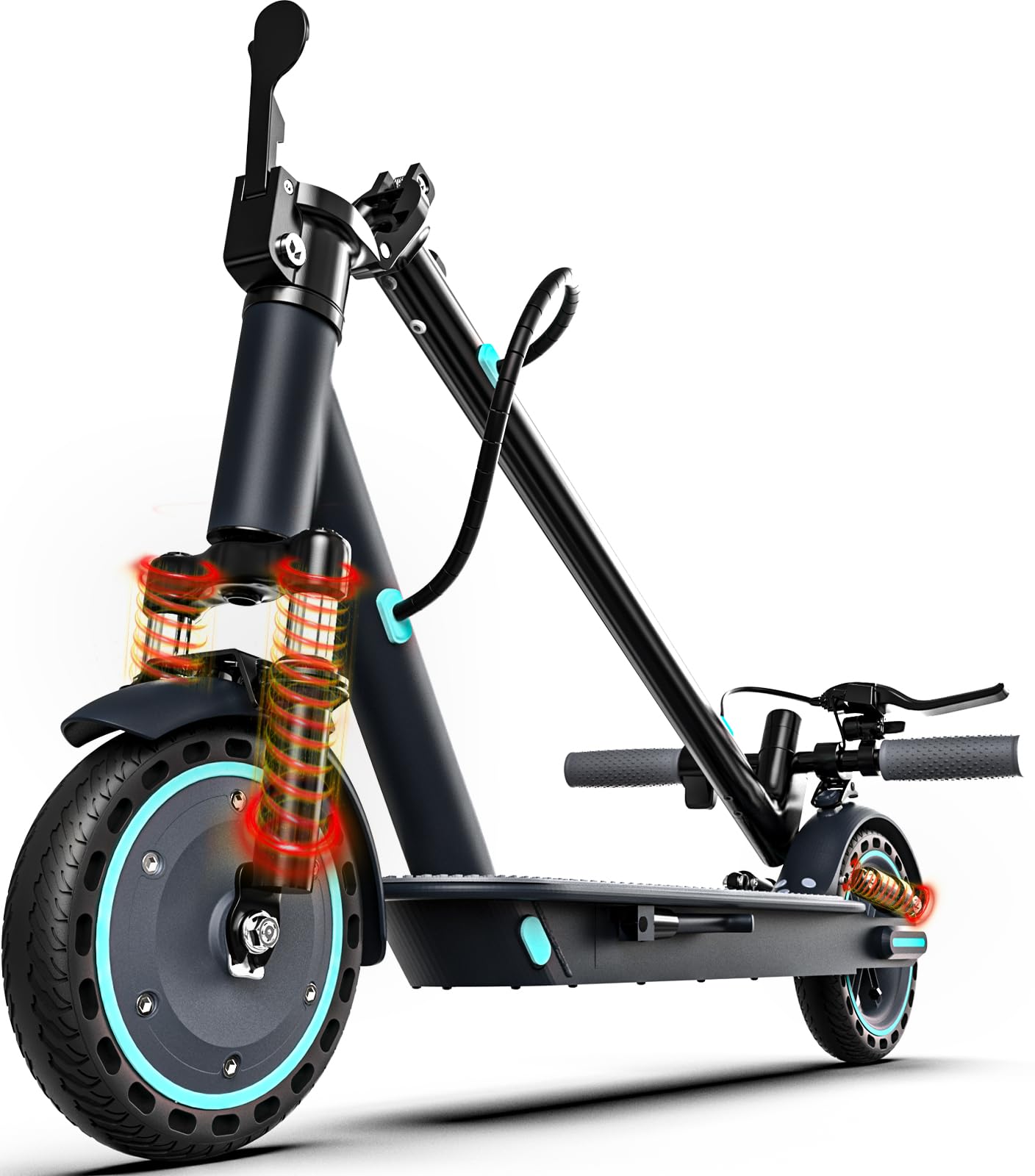 Electric Scooter for Adults Long Range Miles, 500/600W Motor & 10" Vacuum Tires, Foldable Design with Dual Disc Brakes, Smart App Control