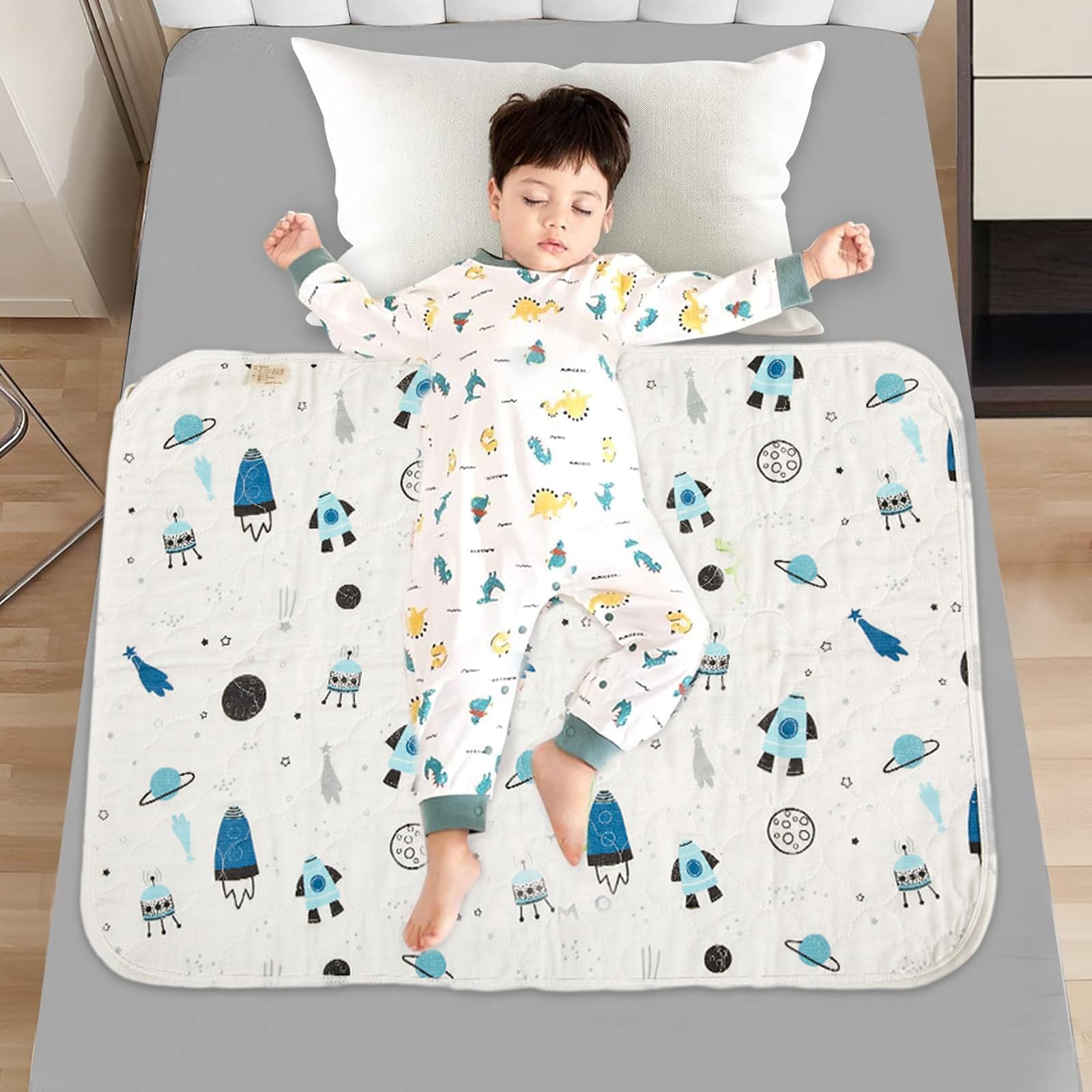 Potty Training Bed Pad Waterproof Diaper Pad with Anti-slip Design Washable Crib Mattress Sheets Reusable Waterproof Bed Wetting Protector Mat for Kids Toddlers Children 70 x 90cm
