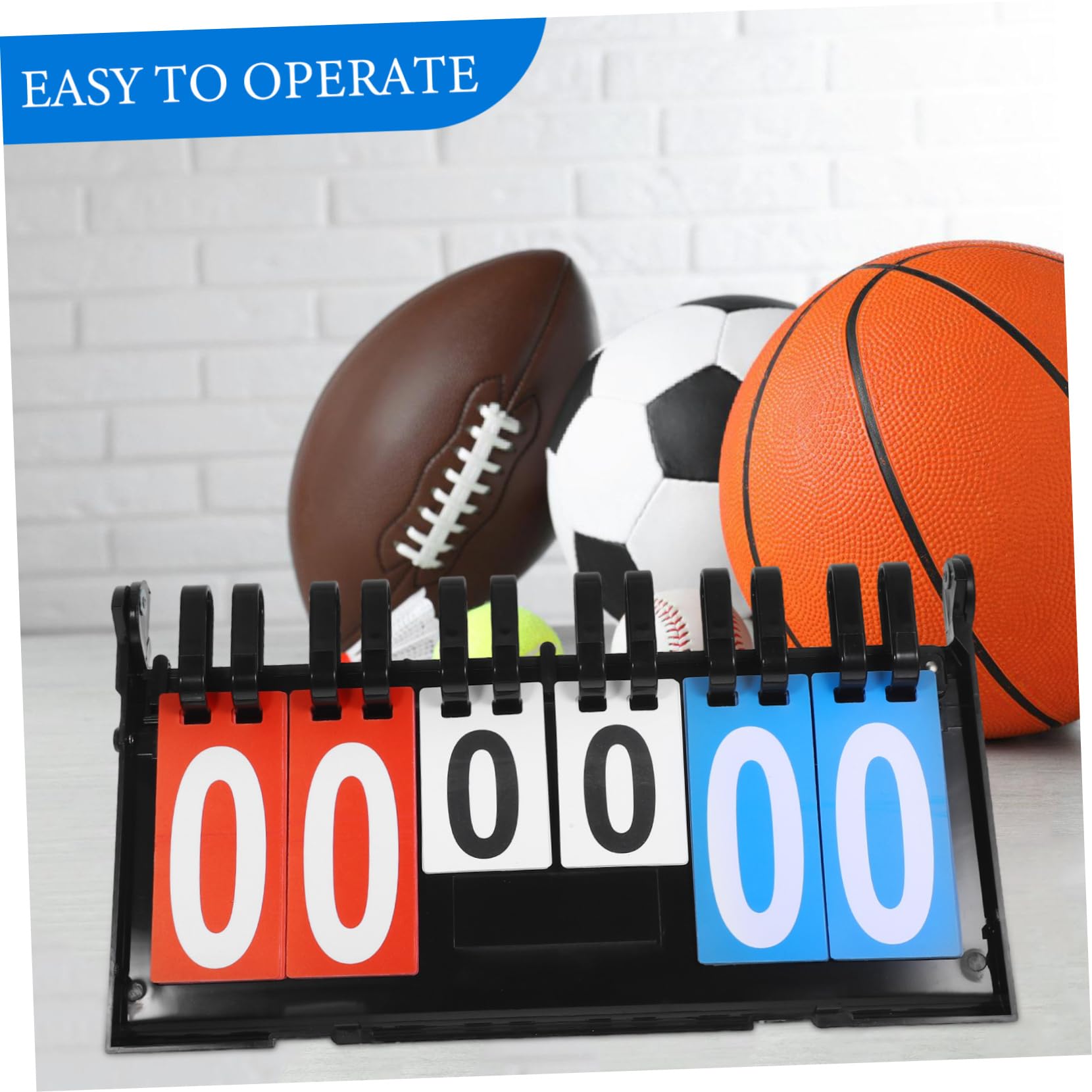 TOYANDONA Tabellone Segnapunti Ribaltabile in Plastica per Giochi Sportivi Come Basket Calcio Tennis Stampa Chiara e Resistente Facile da Girare Le Pagine