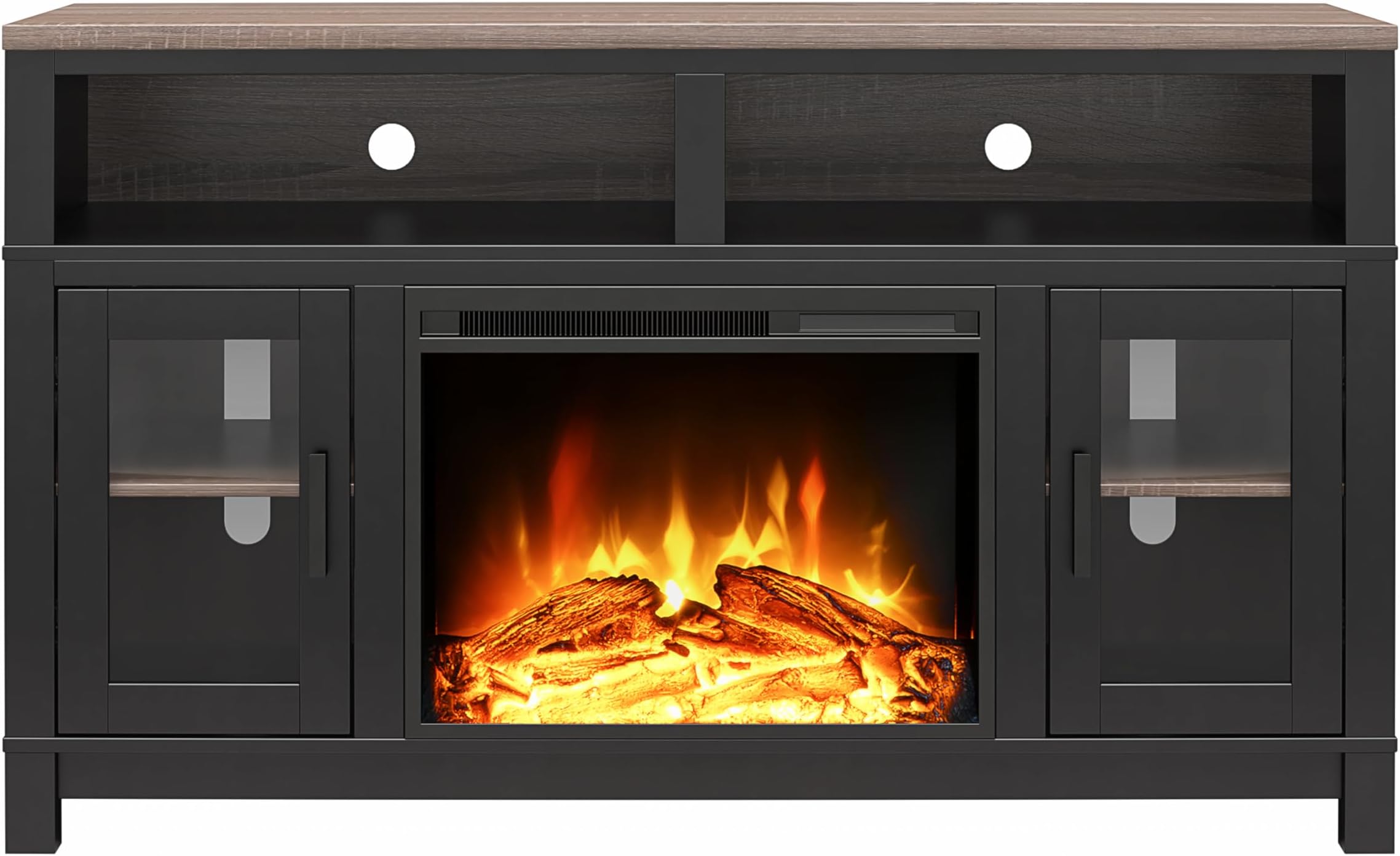 Ameriwood Home Carver Electric Fireplace TV Stand for TVs