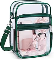Vista 15 de Bolso cruzado transparente Blvornl con correa de hombro ajustable, bolso de PVC aprobado para estadios, bolso de mensajero Claro