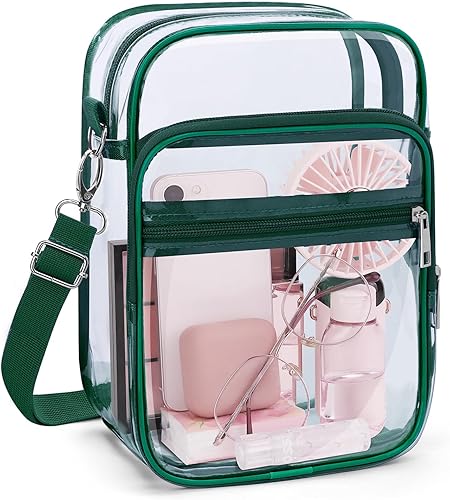 Miniatura 15 de Bolso cruzado transparente Blvornl con correa de hombro ajustable, bolso de PVC aprobado para estadios, bolso de mensajero Claro