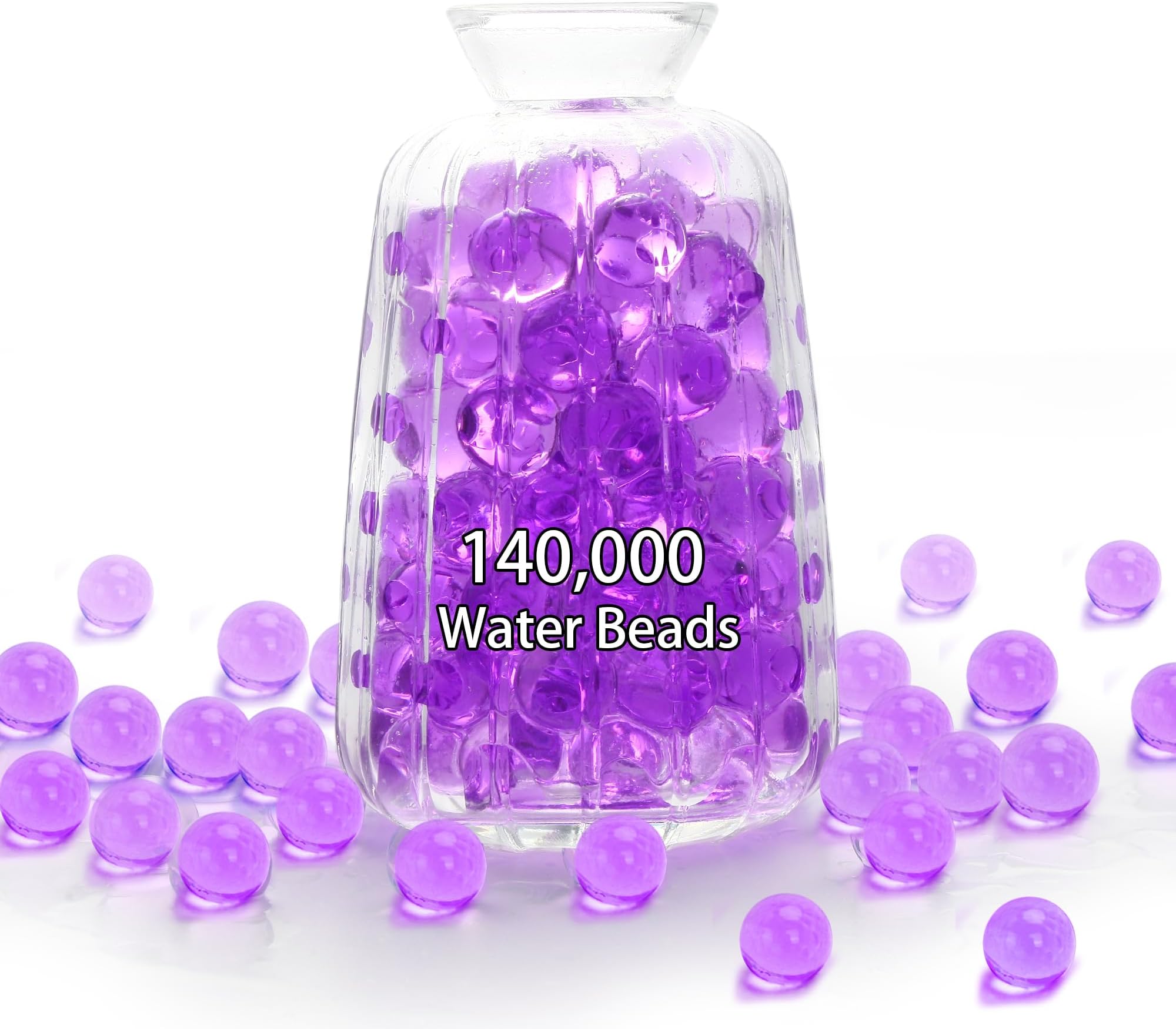 FALAMON Purple Clear Vase Filler, 140,000 Pieces Vase Filler Beads, Christmas Decoration, Wedding Centerpiece, Floating Candles, Planting, Floral Decorations