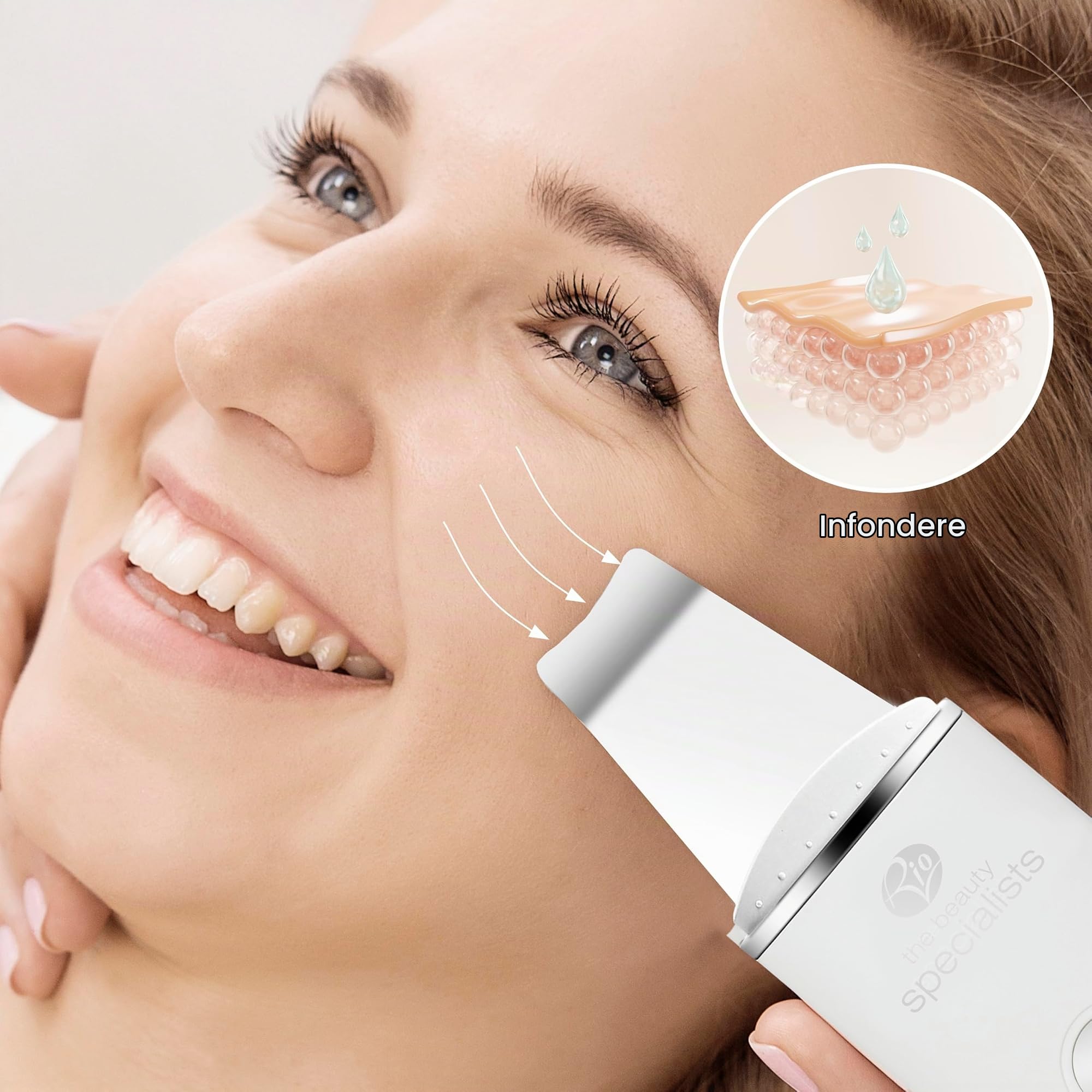 Rio The Beauty Specialist Pulizia del viso elettrica, Pulizia pori in profondità, Frequenze ad alta intensità esfoliano delicatamente, aspiratore sebo, USB FASC2