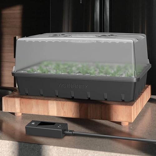 Miniatura 7 de AC Infinity Cúpula de humedad, kit de germinación con barras de luz LED de crecimiento, bandeja de goteo resistente, bandeja de plántulas de 5 x 8