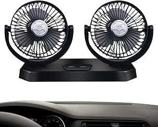 Ventilador eléctrico para coche, ventilador USB de doble cabezal para coche, 3 velocidades de viento, circulador de aire, dispositivo de refrigeración automática, soplador doméstico para camiones