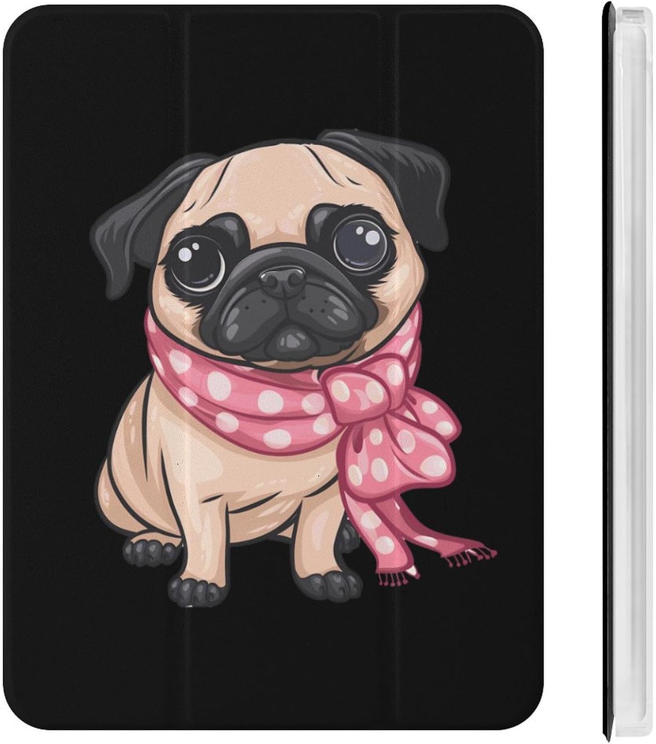 Cute Pug Cute Case Compatible for Mini4/5（7.9in） Trifold Tablet Protective Cover with Pencil Holder