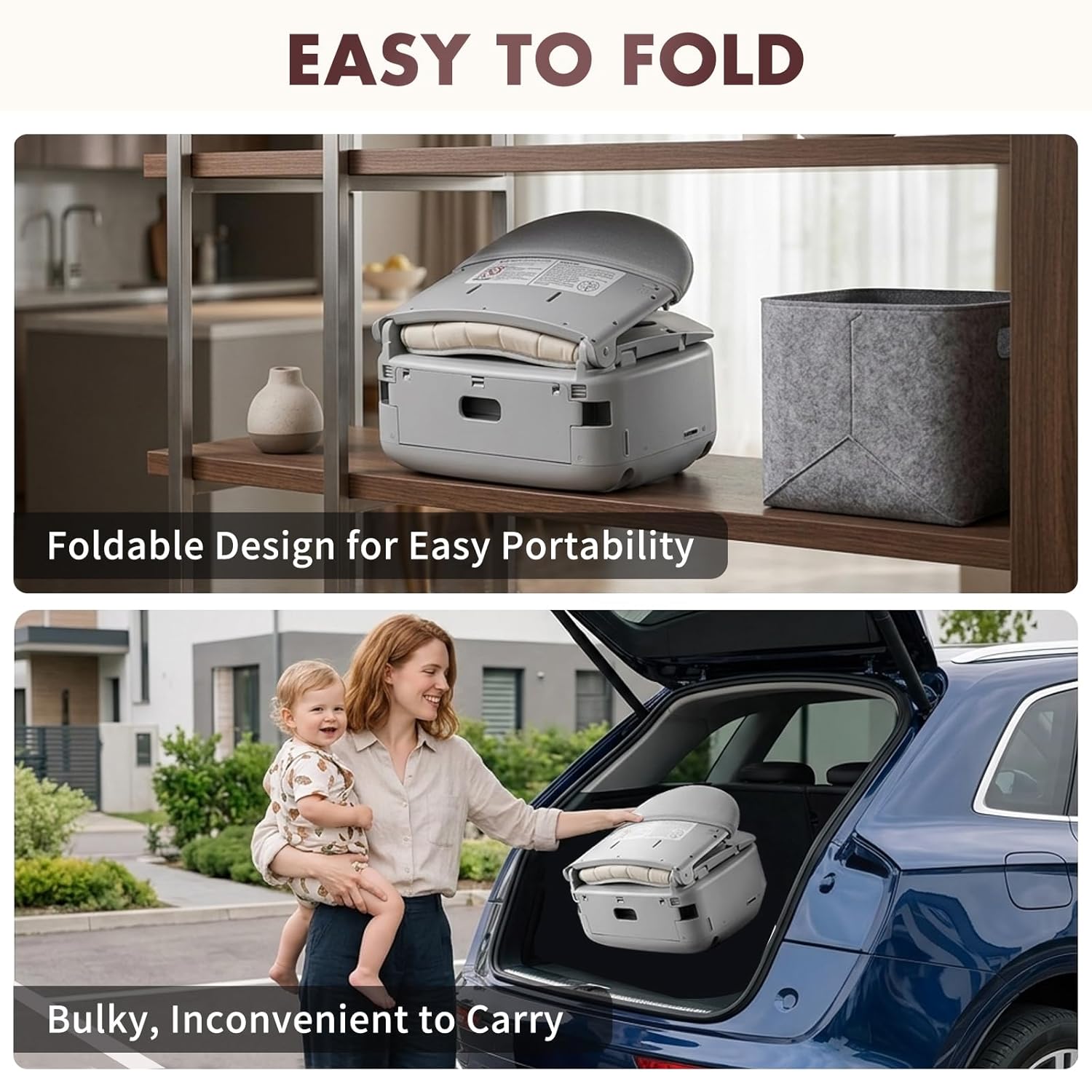 7 in 1 Convertible Baby HighChair for Babies and Toddlers,Adjustable Legs & Tray, Safe, Skin-Friendly Seat Cushion, Non-Slip & Stable, Supports up to 15kg Grey