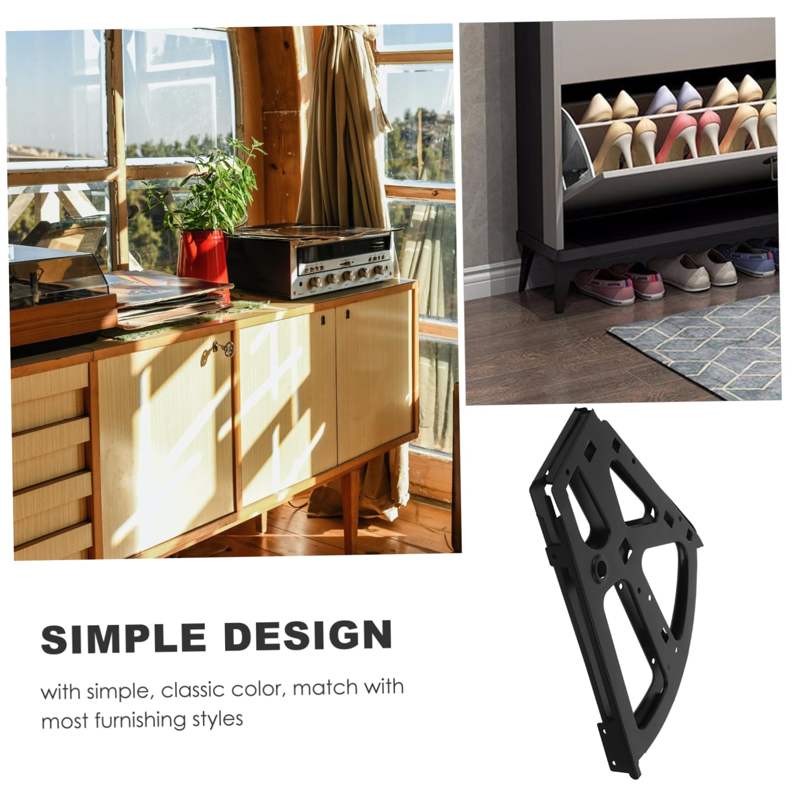 TEHAUX 2-Pack Shoe Cabinet Flip Brackets – Sturdy Metal Frame For Drawer Racks, Easy To Install