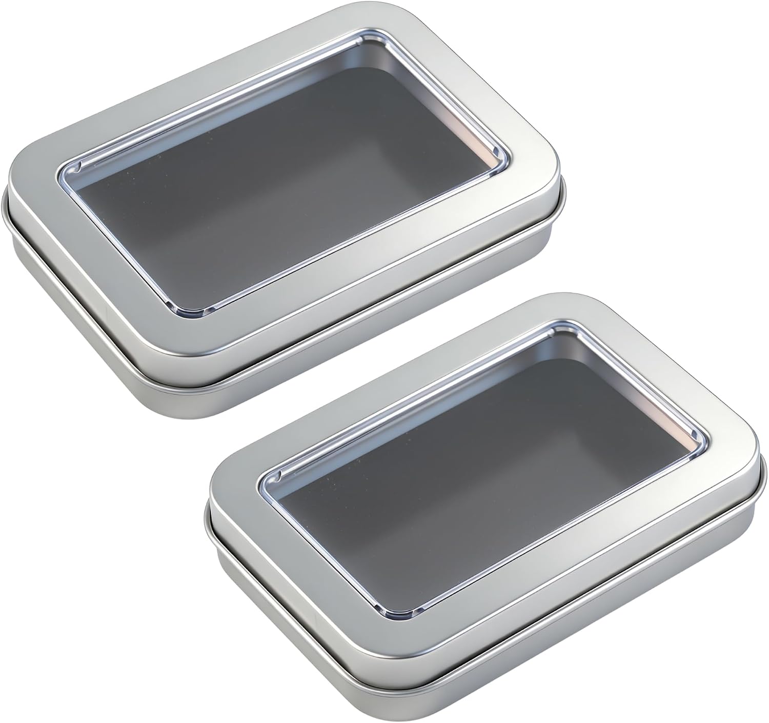 2Pcs Magnetic Needle Case with Transparent Lid, Holder Needles Pins Needlepoint Scissors Under 3.26inch/8.3cm, Magnet Storage Box for Sewing Craft Knitting Embroidery Organizer