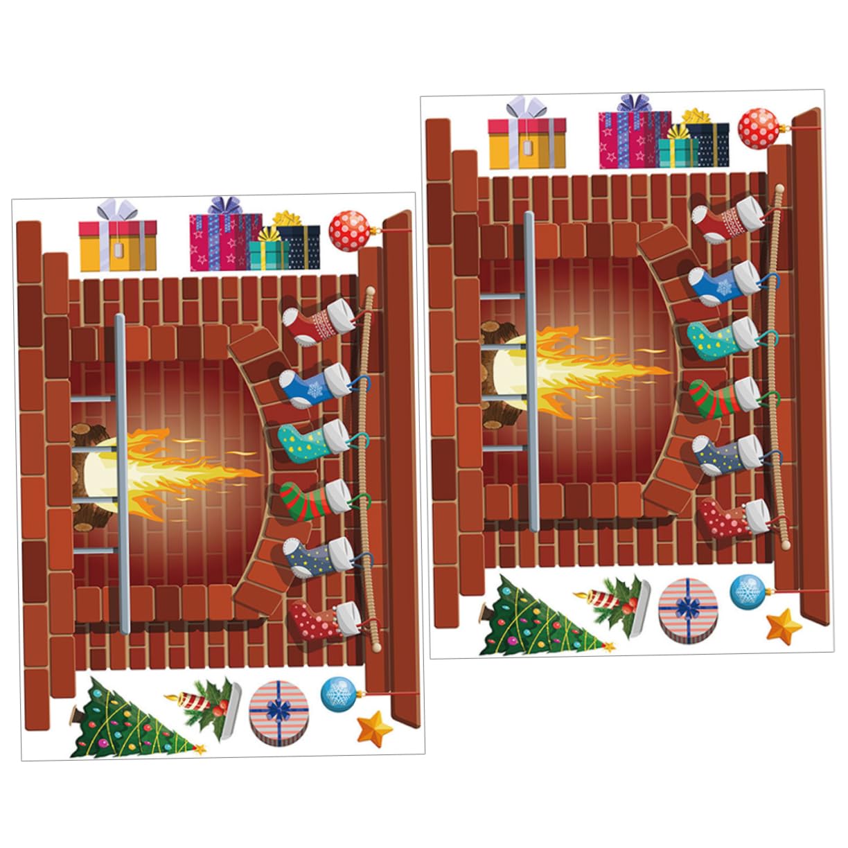 Cabilock 10 Set Adesivi Murali Decorativi Per La Stanza Del Adesivi Murali Per Le Vacanze Di Natale Ornamenti Adesivi Dei Cartoni Animati Luci Esterne Luci Delle Fate Decorazioni