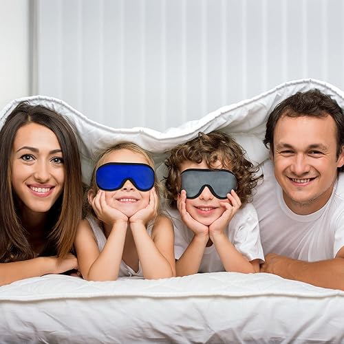 Miniatura 6 de 2 máscaras de sueño 3D para niños, máscara de ojos contorneada de espuma viscoelástica, cubierta de ojos para dormir de viaje con correa ajustable,