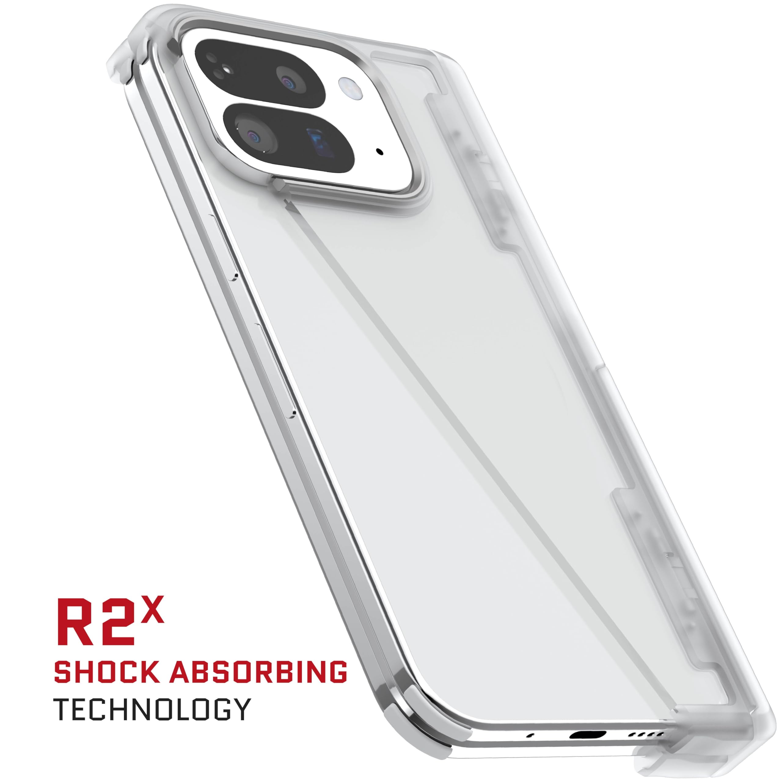 Ghostek Covert per Clear Pixel 10 Pro Fold - Custodia con cavalletto integrato e protezione completa per cardine, progettata per Google Pixel10 Pro Fold 2025 (8 pollici), colore: trasparente opaco.