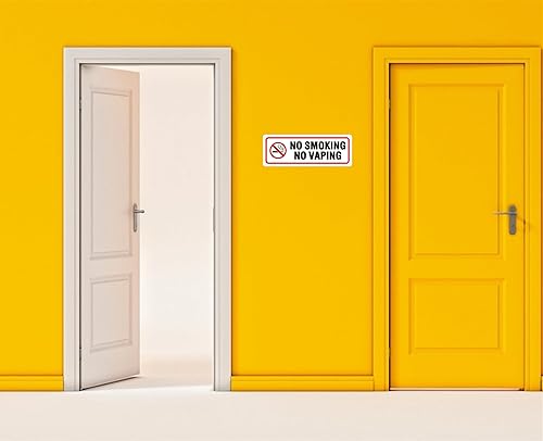 Miniatura 2 de Señal de no fumar, (paquete de 2) letreros metálicos para negocios y hogar, 10 x 3.5 pulgadas, letrero de advertencia reflectante de aluminio para