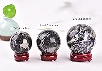 Vista 79 de AMOYSTONE Bola de aventurina azul Natural Cuarzo Cuarzo Cristal Esfera Piedra Bola con Base de Madera