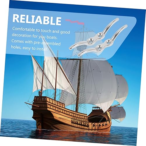 Miniatura 4 de Accesorios de amarre para barcos resistentes, 4 unidades, pernos de cuerda marinos, tacos de muelle de barco de acero inoxidable 316, fácil de