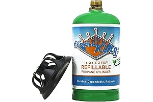 Flame King Refillable 1LB Propane Cylinder Tank: Safe and Convenient Grilling