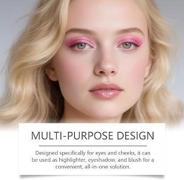 Cheek Palette & Eyeshadow Palette - 4 in 1 Makeup Palette with Highlighter, Shimmer Eyeshadow, Blush & Contour for Eyes & Cheeks - Portable Compact Face Makeup Palettes for Women
